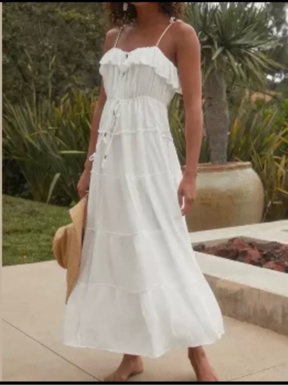 Anthropologie Tiered A-Line Beach Vacay Flowy Ruffled Tiered Dress
